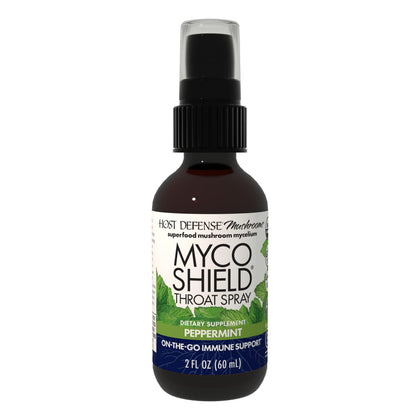 Spray de gorge MycoShield Host Defense à la menthe poivrée, 60 ml, vue avant