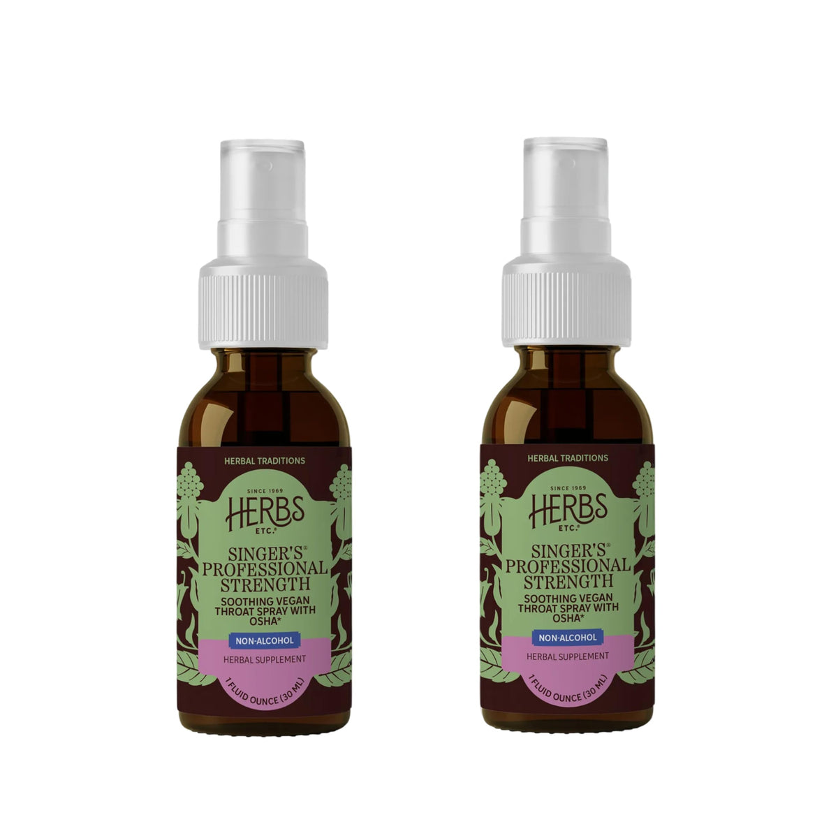 Spray de gorge professionnel Herbs Etc. 1 fl oz, vue de face