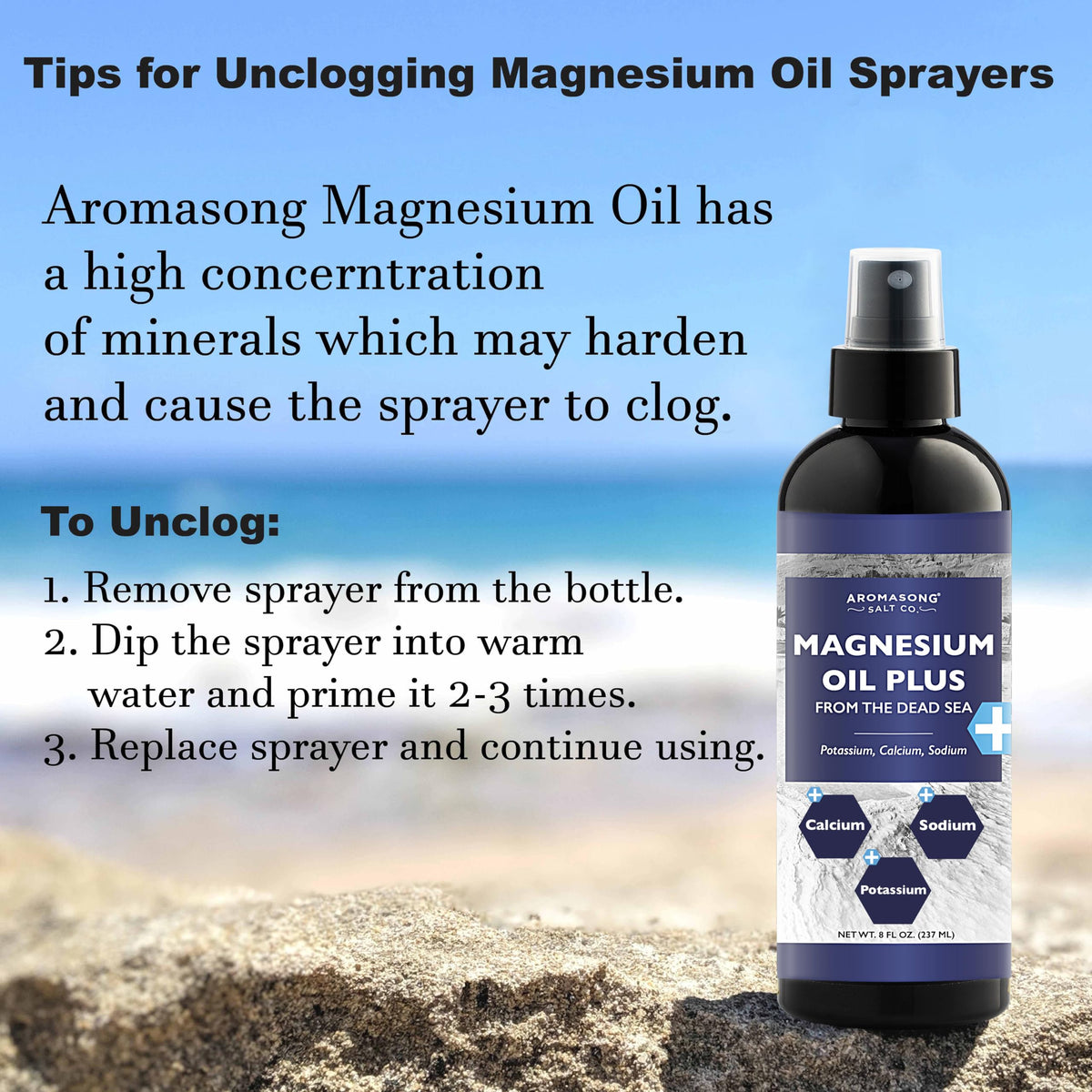 Spray de magnésium Aromasong en utilisation