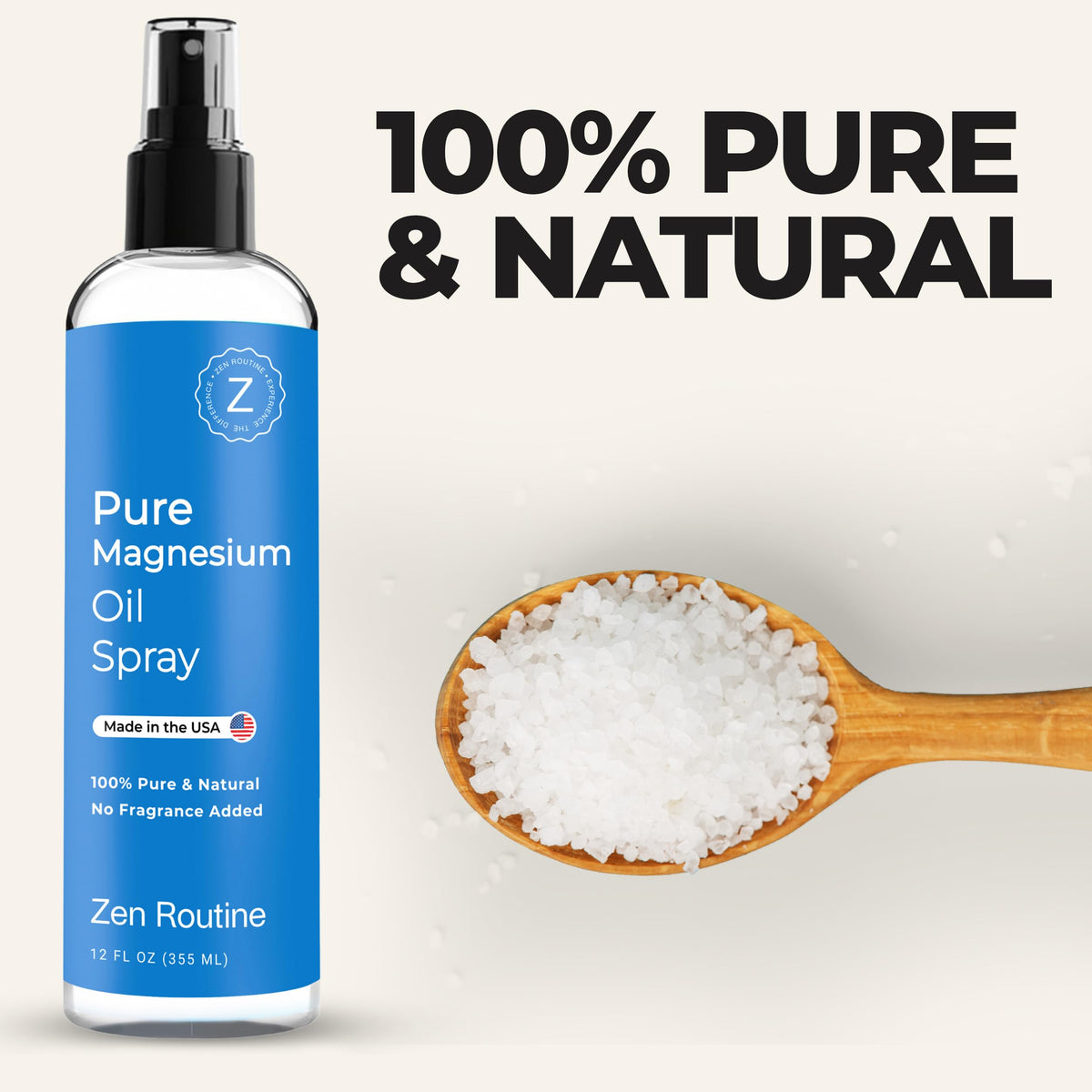 Spray de Magnésium Pur Zen Routine 355 ml avec bouchon