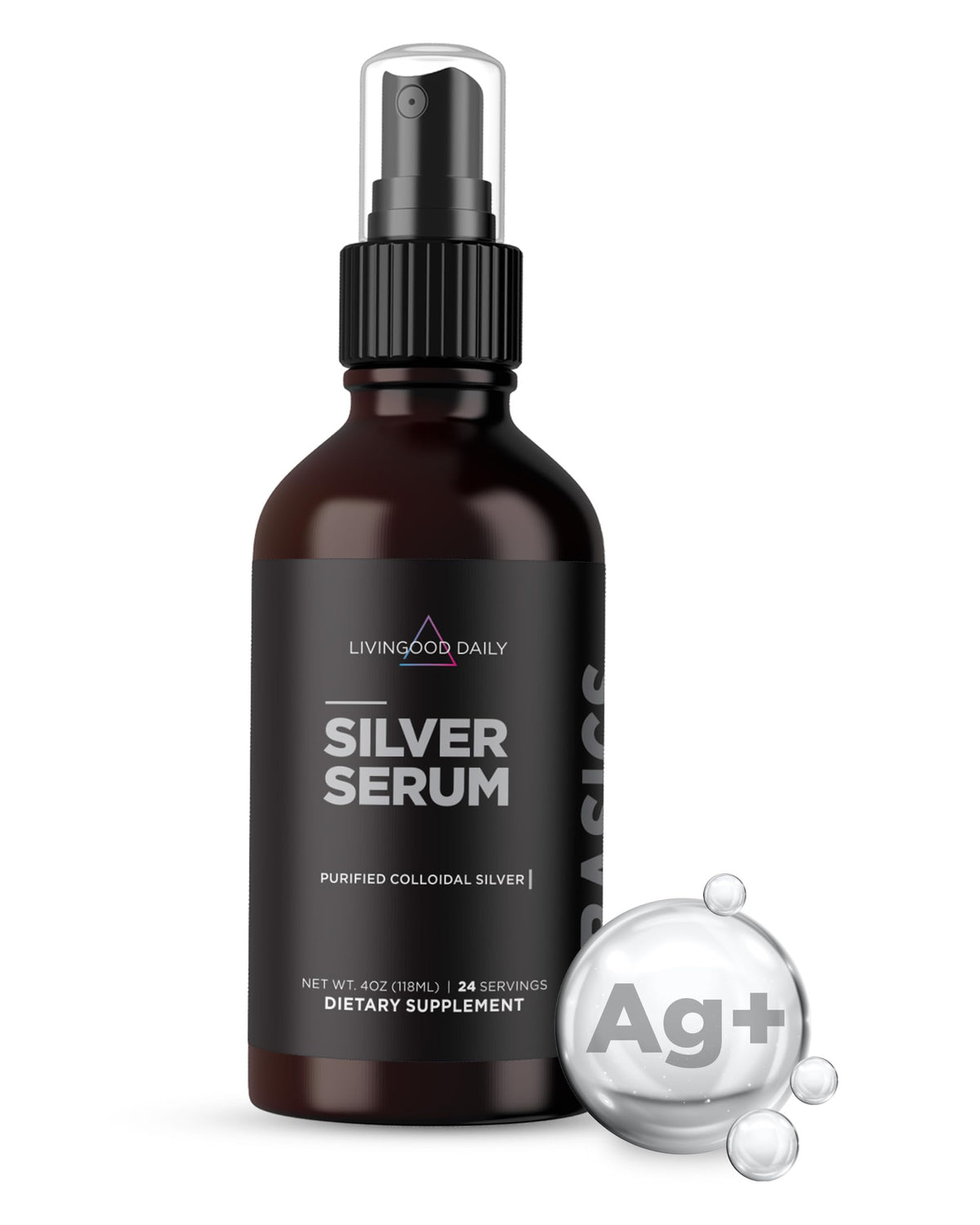 Spray de silver colloïdal Livingood Daily 10 ppm vue de face