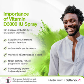 Spray de vitamine D avec buse de pulvérisation, vue de côté
