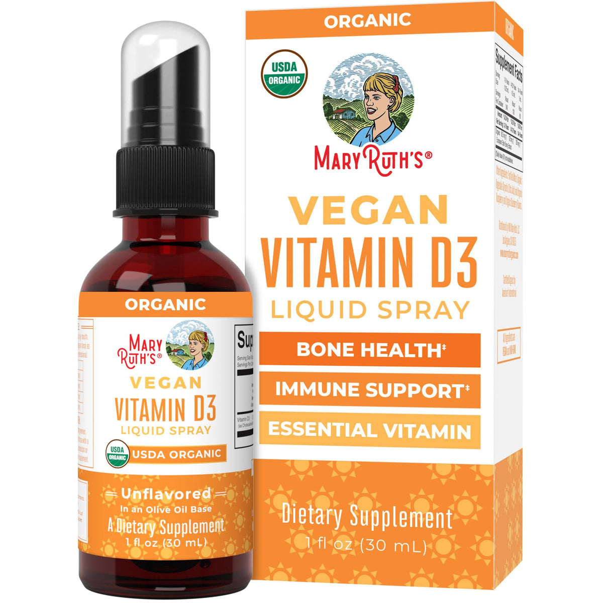 Spray de vitamine D3 vegan MARYRUTH'S vue de face