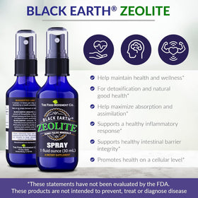 Spray Zeolite Noir 1 oz sur une table avec accessoires