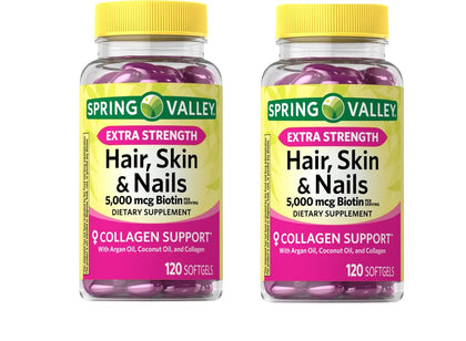 Spring Valley Biotine 5000 mcg 120 gélules, vue de face