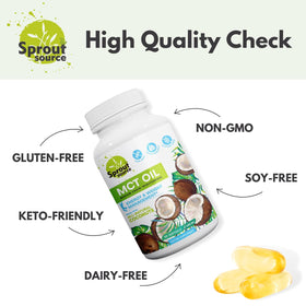 Sprout Source Gélules d'Huile MCT 1000mg - vue de l'arrière de l'emballage
