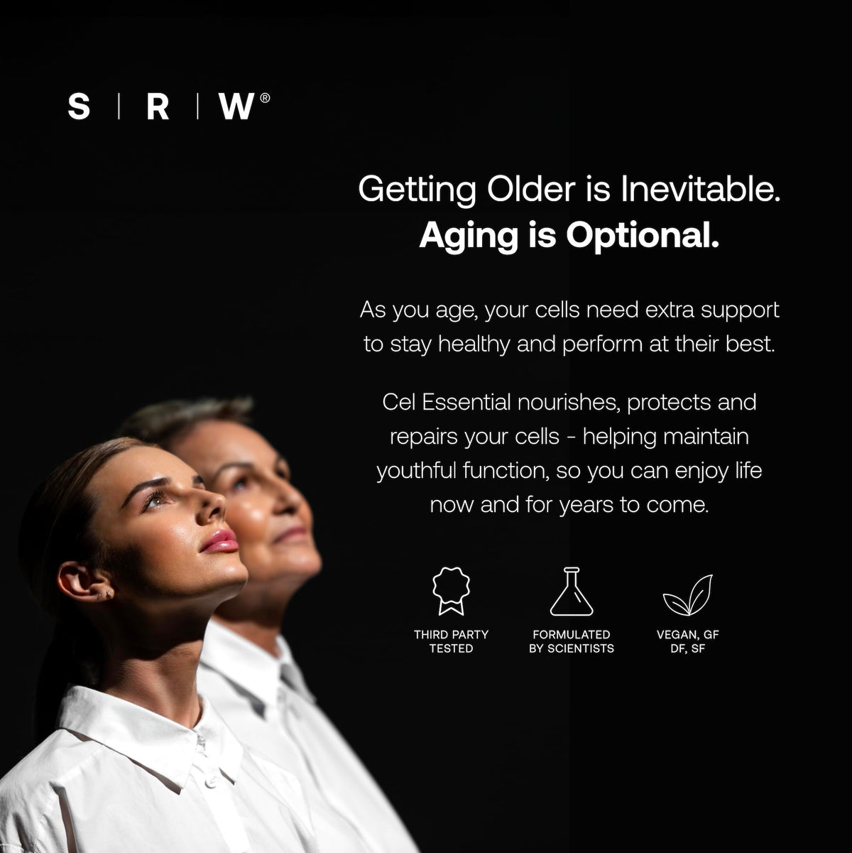 SRW Cel Essential 60 capsules avec des ingrédients naturels en arrière-plan