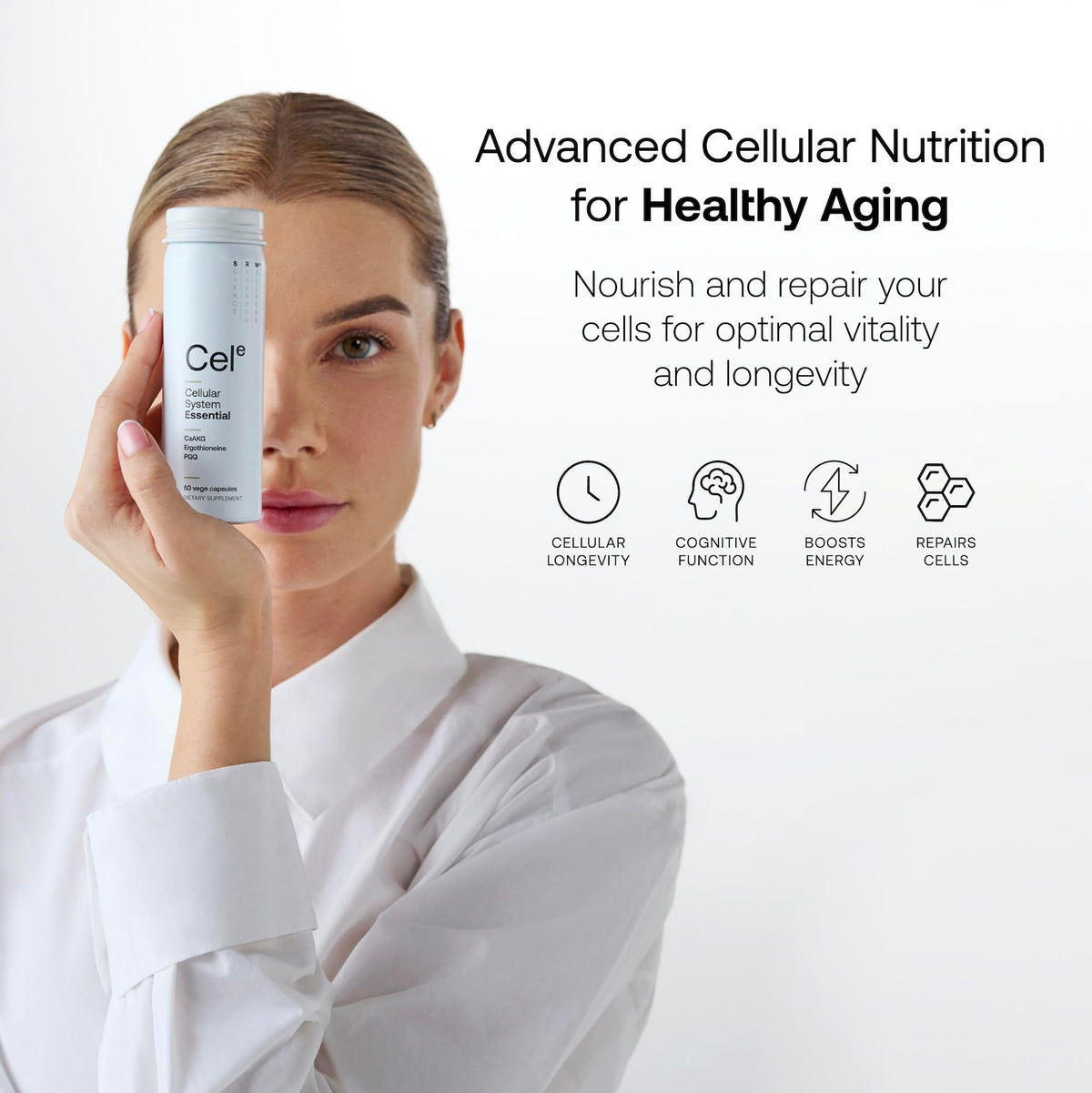 SRW Cel Essential capsules ouvertes sur une table