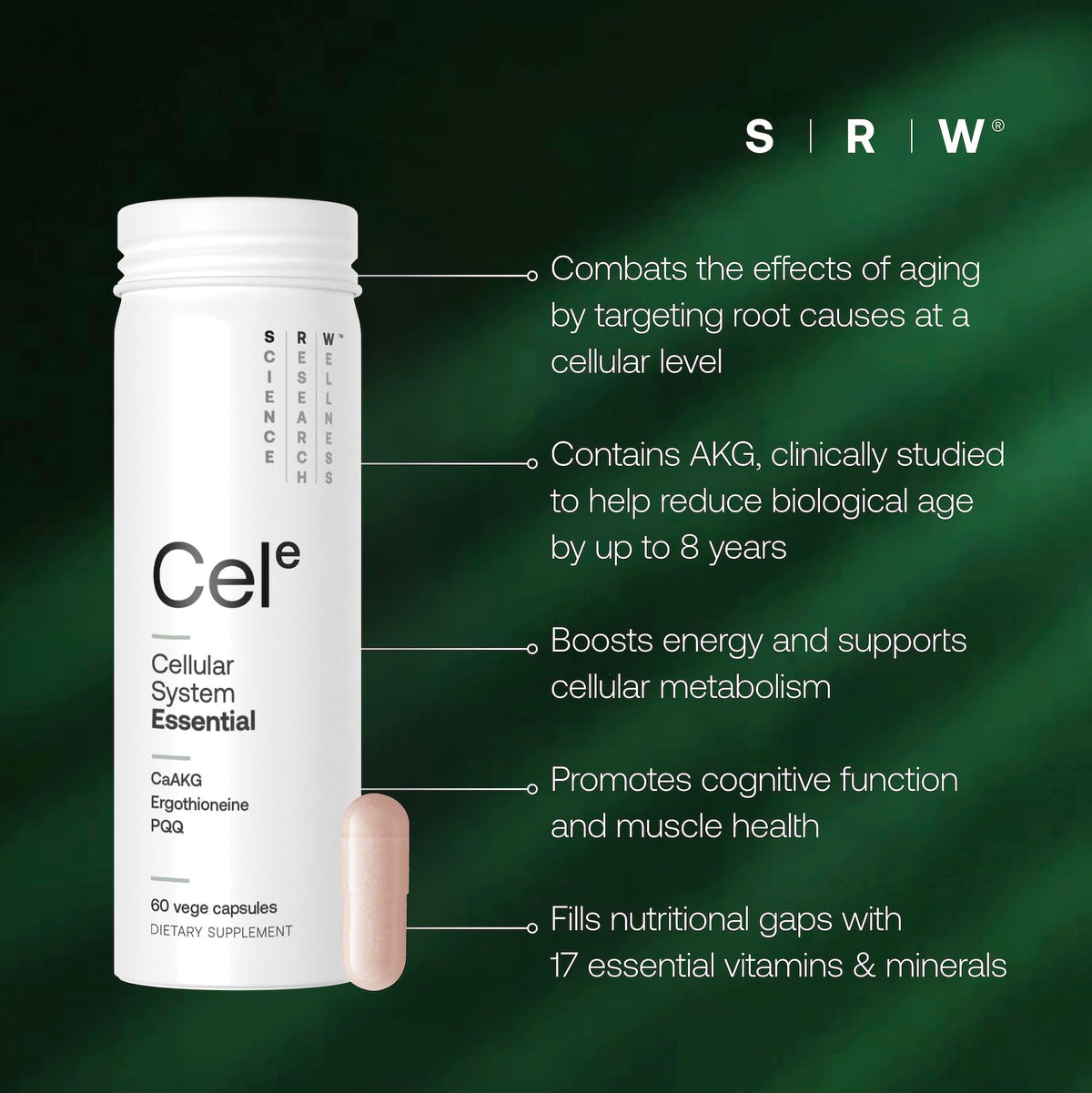 SRW Cel Essential emballage et informations nutritionnelles