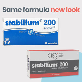 Stabilium 200, dos de la boîte avec informations nutritionnelles