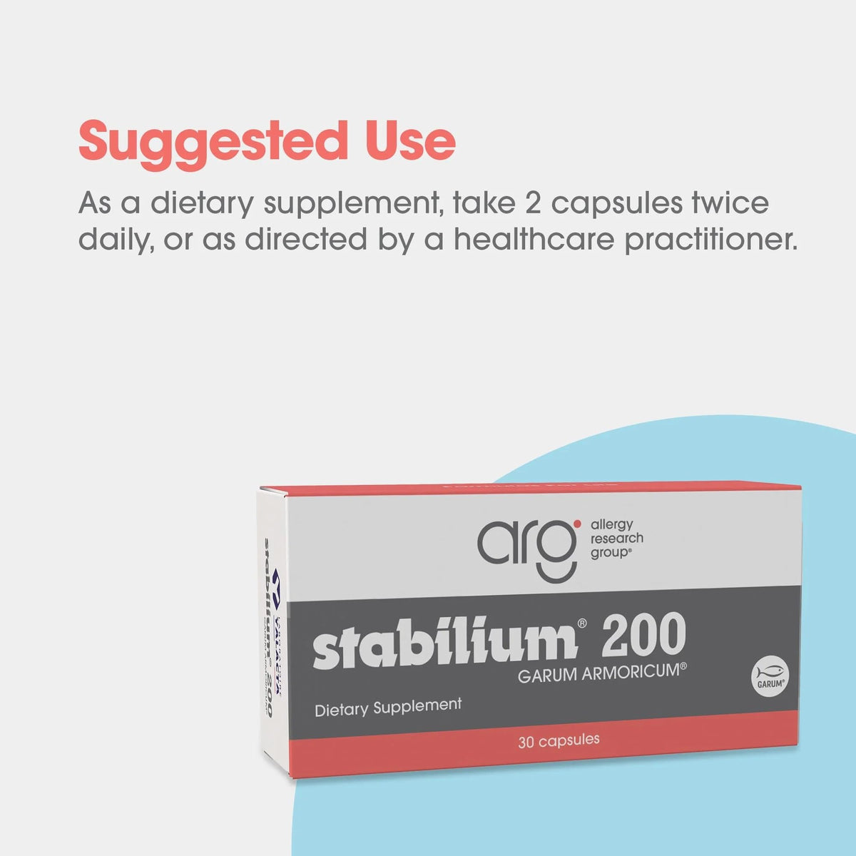Stabilium 200, présentation des capsules sur une surface plane