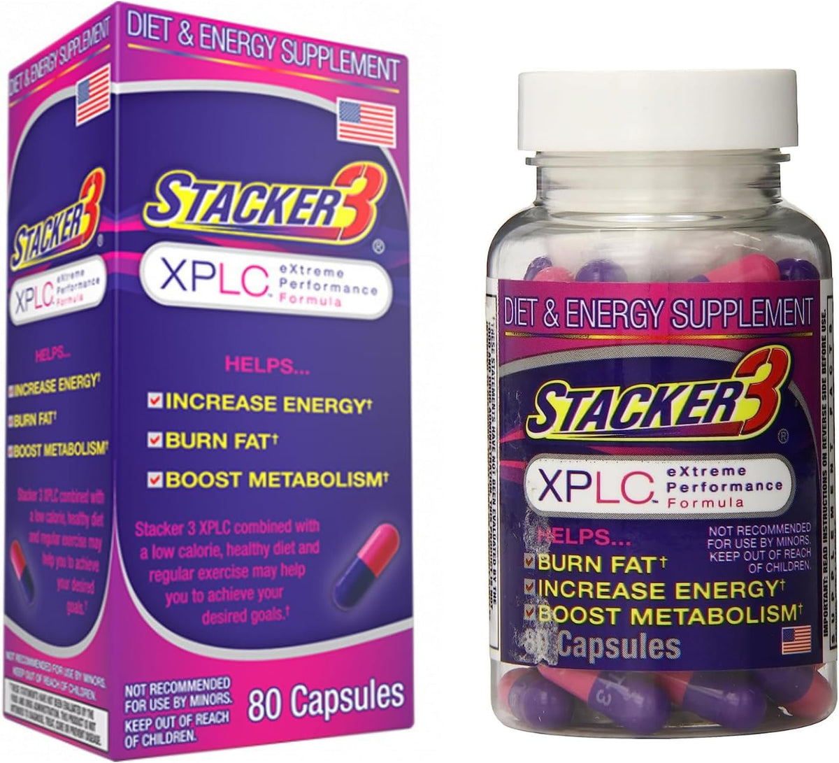 Stacker 3 XPLC Complément Alimentaire 100g Capsules vue avant