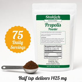 Stakich Poudre de Propolis d'Abeille 95% Pure dans un bol