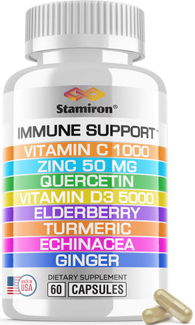 Stamiron Complément Alimentaire 8 en 1 vue avant avec capsules