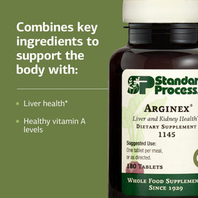 Standard Process Arginex 180 Comprimés avec ingrédients visibles