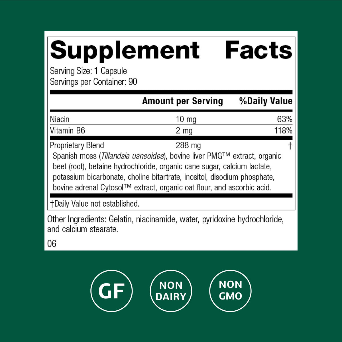 Standard Process Betacol capsules avec étiquette