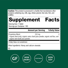 Standard Process Betafood emballage et informations nutritionnelles