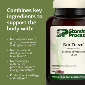 Standard Process Bio-Dent comprimés en gros plan