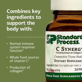 Standard Process C Synergy comprimés avec un verre d'eau