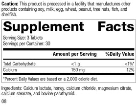 Standard Process Cal-Ma Plus emballage avec informations nutritionnelles