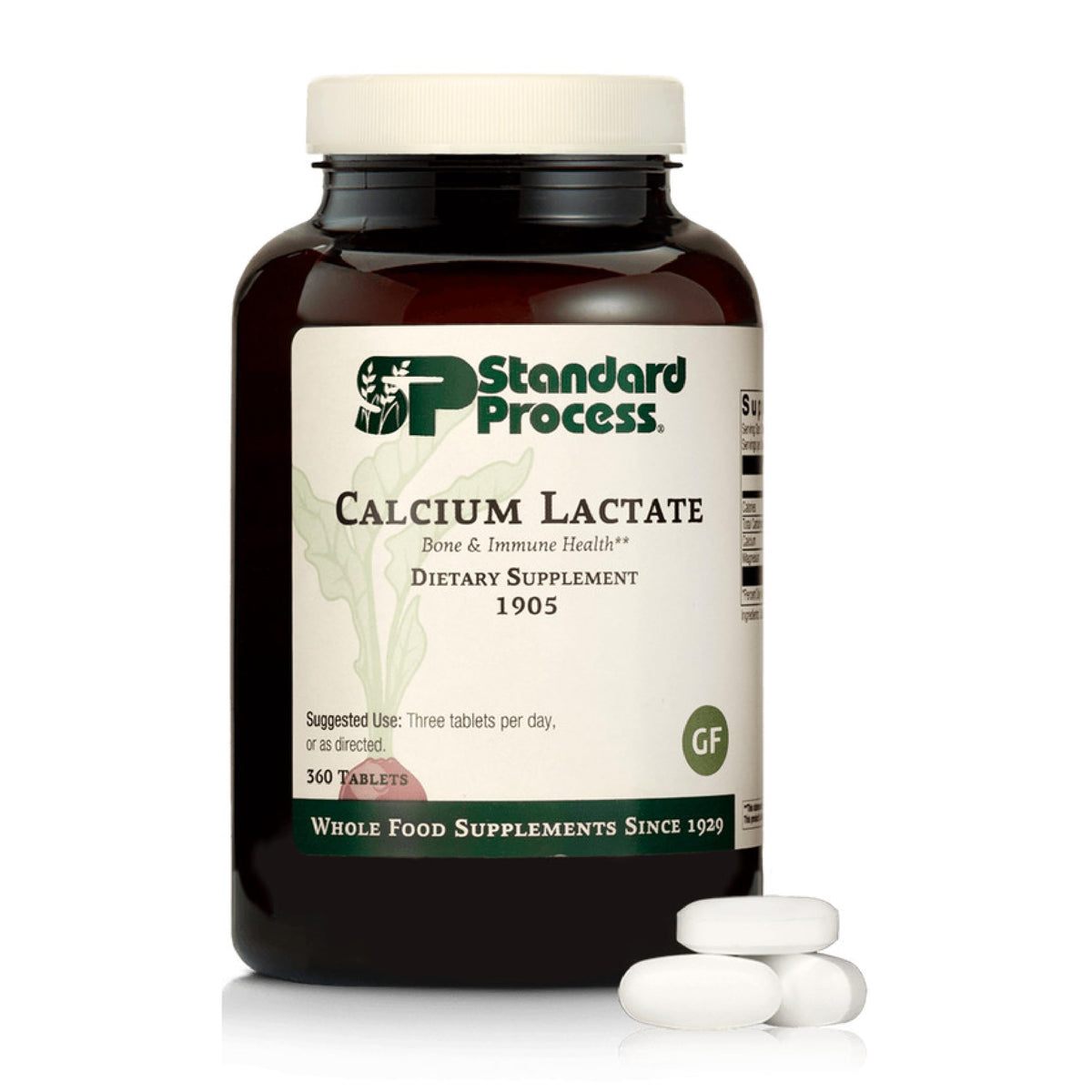 Standard Process Calcium Lactate 360 comprimés, vue de face de l'emballage