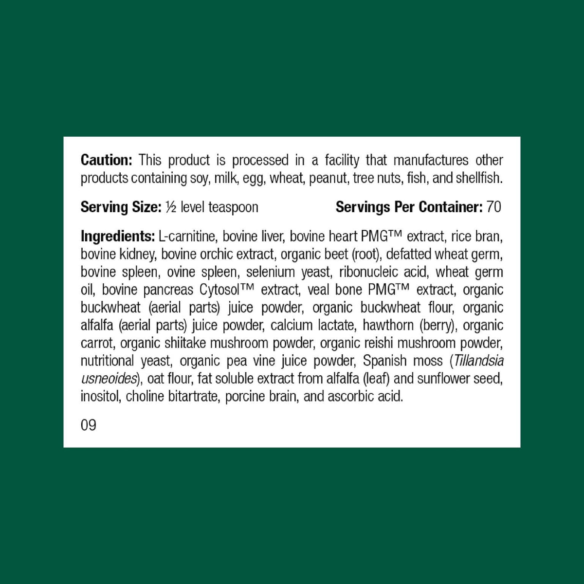 Standard Process Canine Support 100 g dosage avec cuillère
