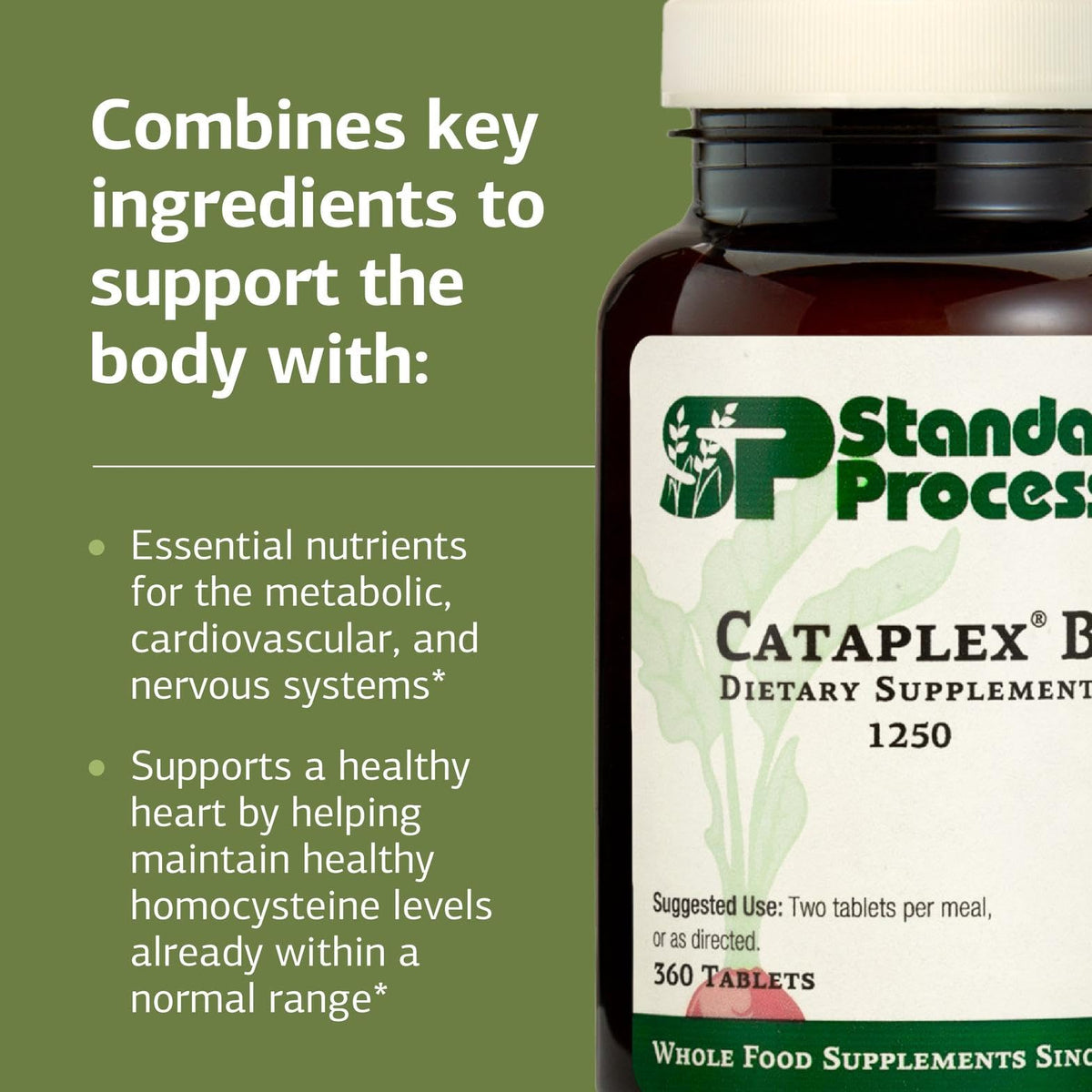 Standard Process Cataplex B, comprimés dans un verre