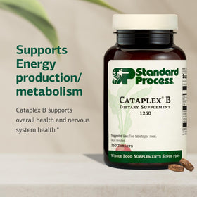 Standard Process Cataplex B, comprimés sur fond blanc