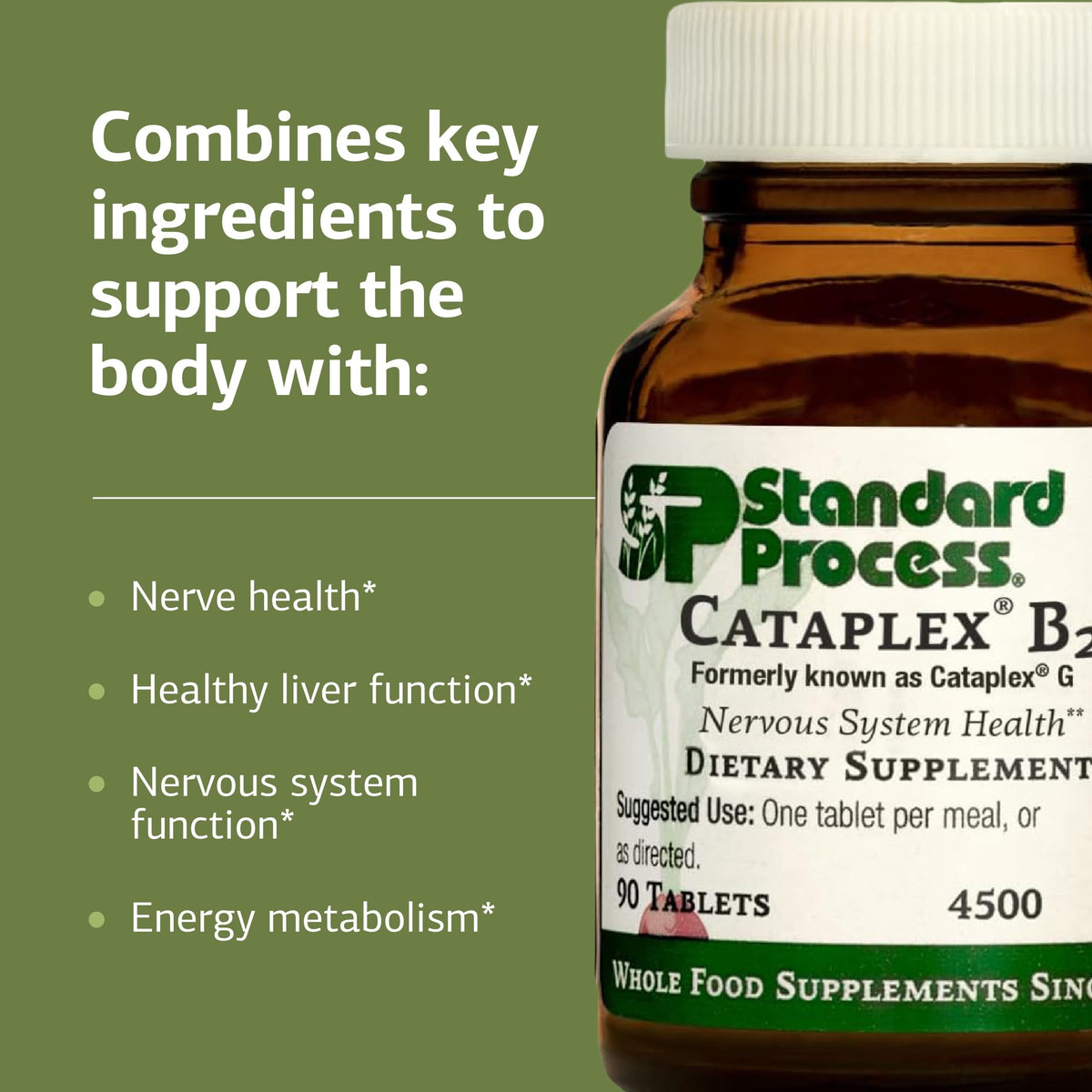 Standard Process Cataplex B2, étiquette avec ingrédients