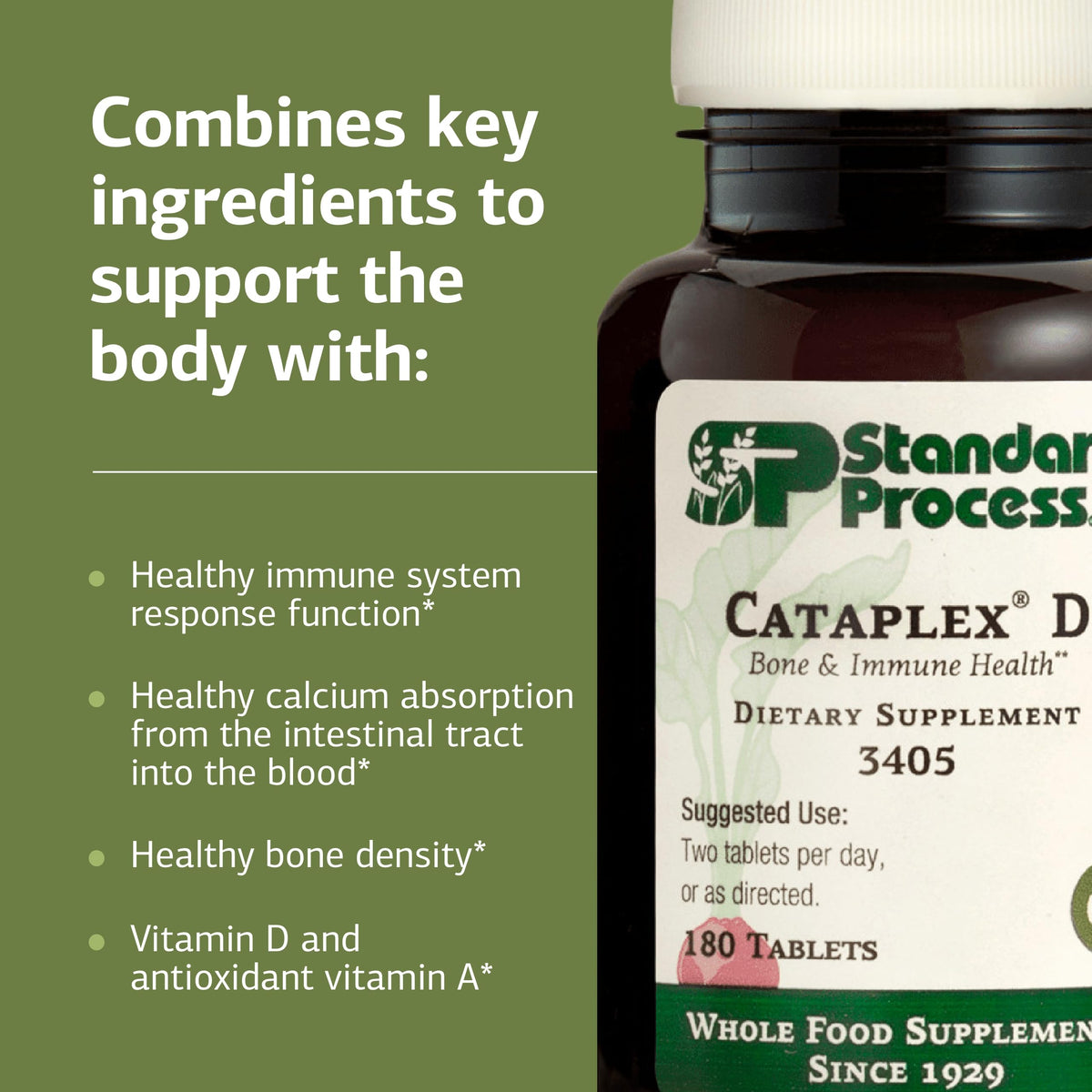 Standard Process Cataplex D comprimés avec étiquette visible