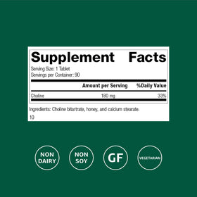 Standard Process Choline emballage avec détails de composition