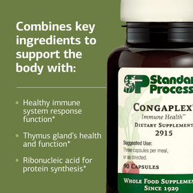 Standard Process Congaplex flacon ouvert montrant les capsules