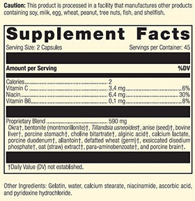 Standard Process Gastrex 90 capsules sur une table