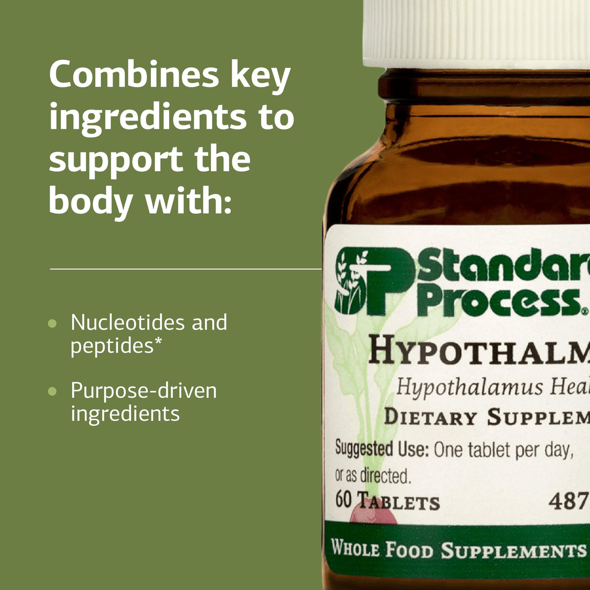 Standard Process Hypothalmex avec des ingrédients en arrière-plan