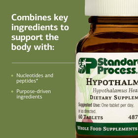 Standard Process Hypothalmex avec des ingrédients en arrière-plan