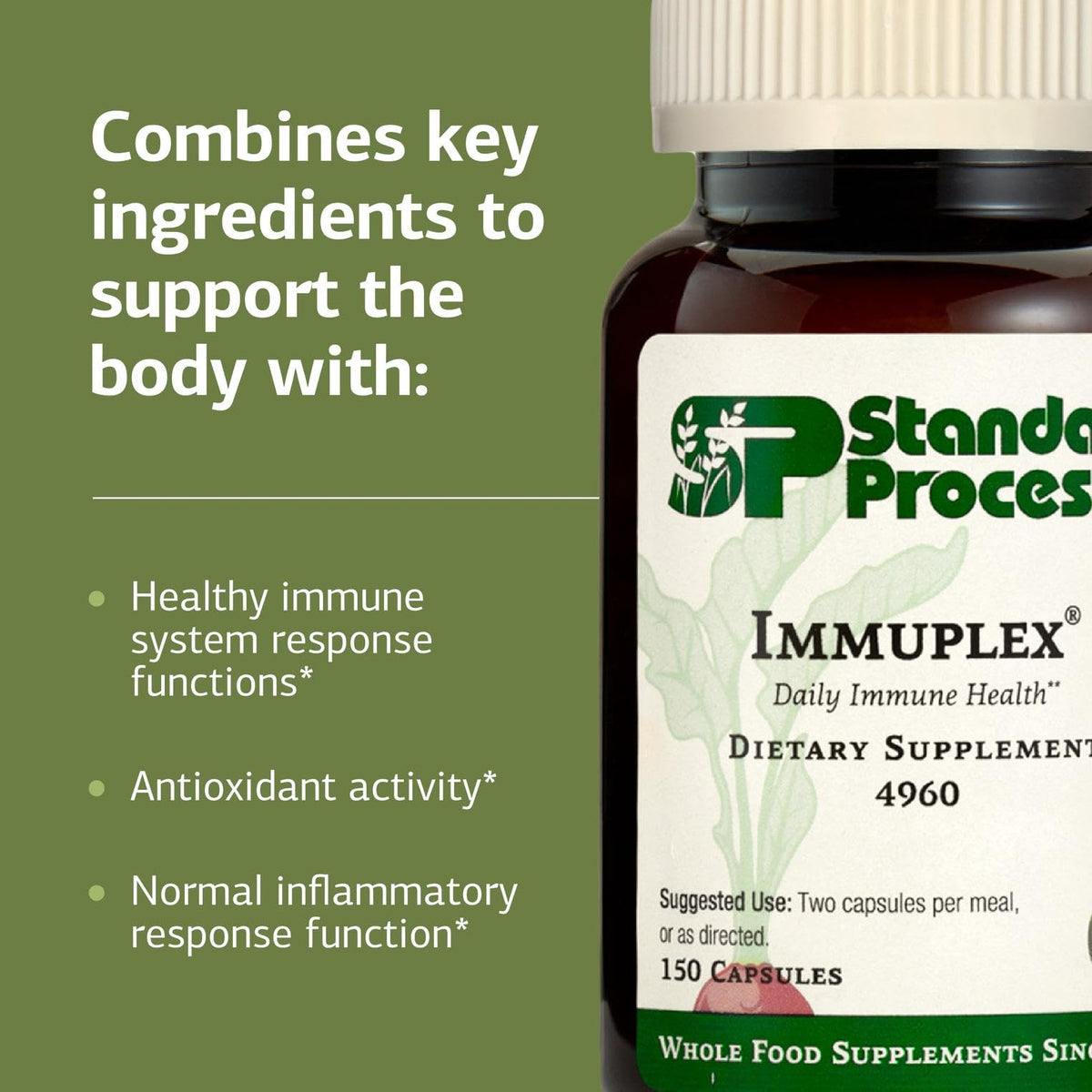 Standard Process Immuplex capsules avec des ingrédients