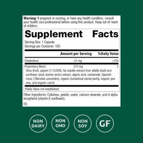 Standard Process Okra Pepsin E3 150 capsules - vue arrière
