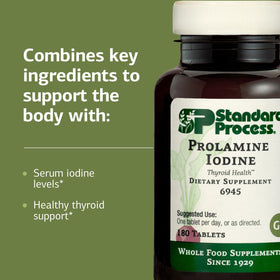 Standard Process Prolamine Iodine ingrédients sur l'emballage