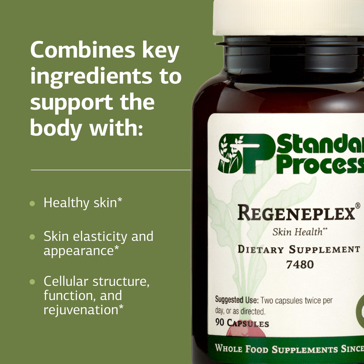 Standard Process Regeneplex 90 Capsules sur un fond blanc