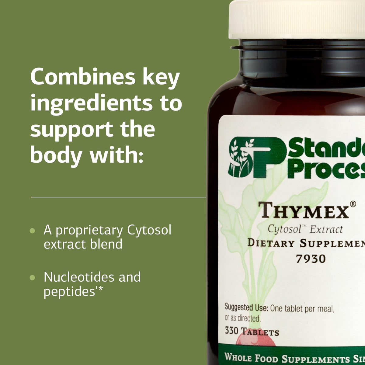 Standard Process Thymex comprimés avec un verre d'eau
