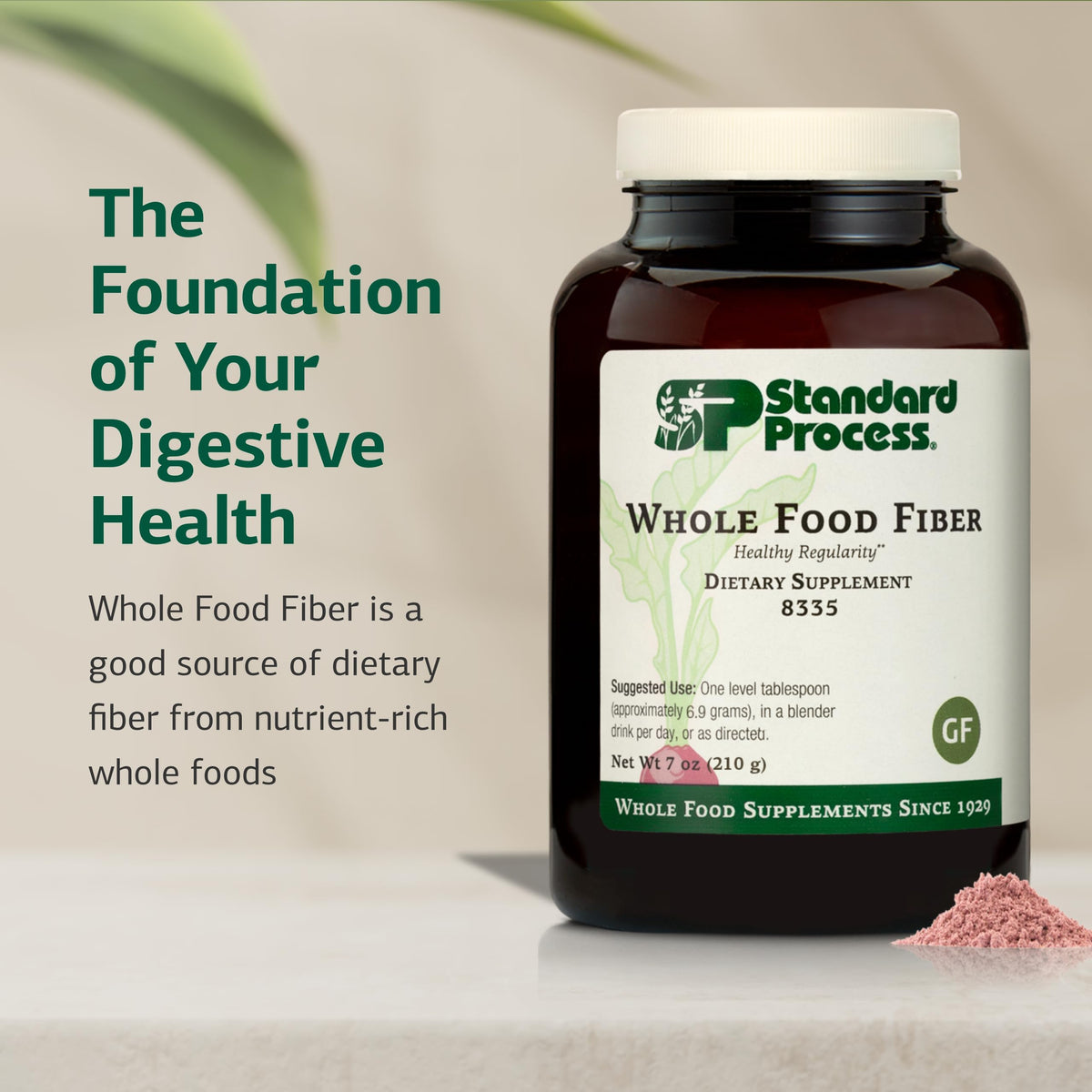 Standard Process Whole Food Fiber 318g contenant ouvert avec poudre