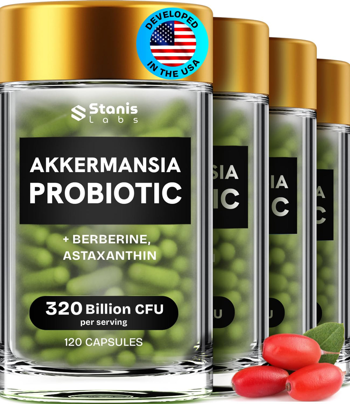 Stanis Labs Akkermansia Muciniphila Probiotiques 480 capsules vue avant