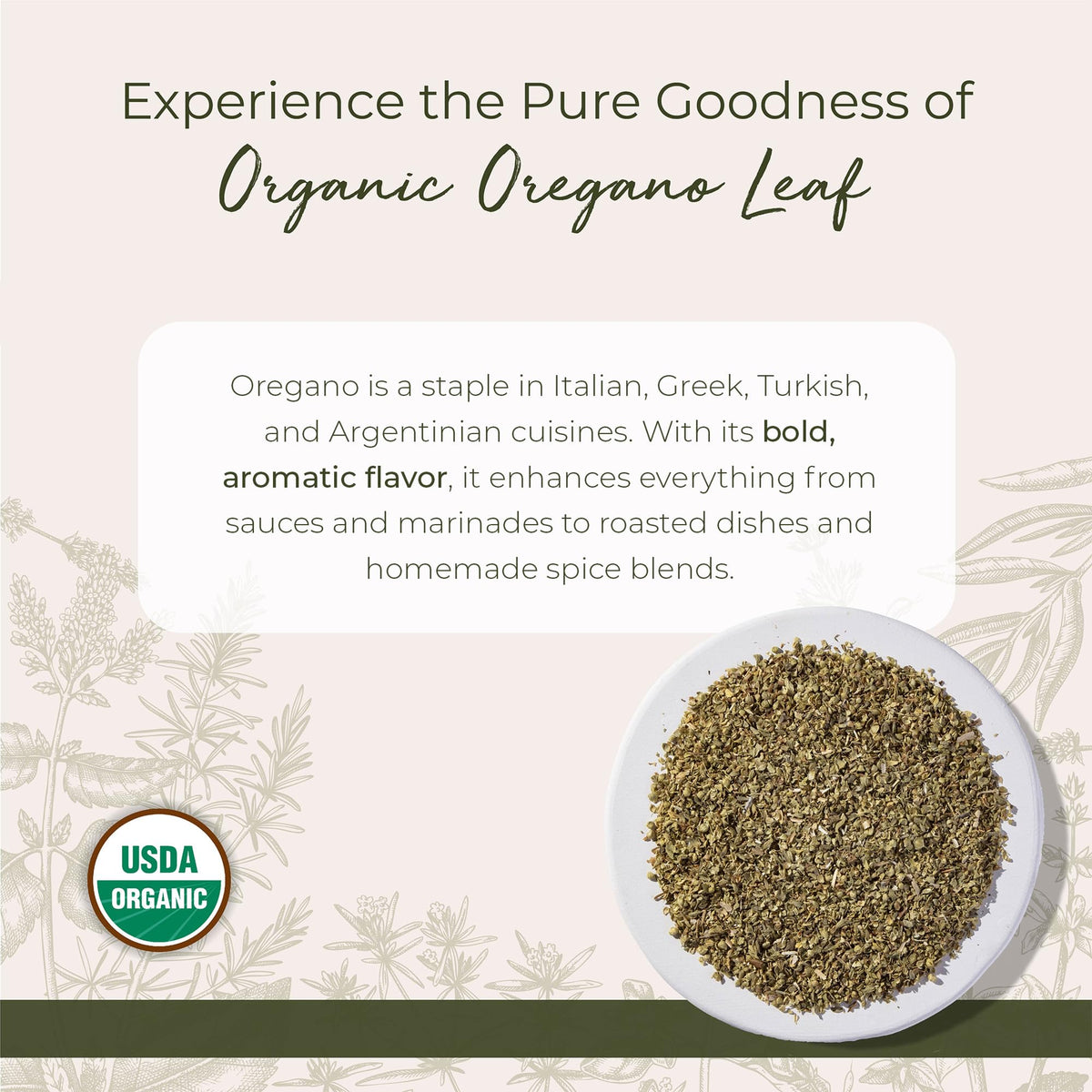 Starwest Botanicals Origan bio 481g, vue arrière du paquet