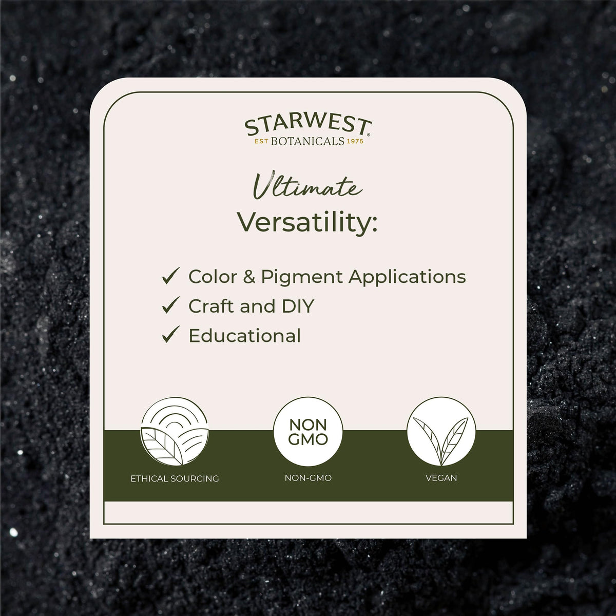 Starwest Botanicals poudre de charbon actif 508g en gros plan