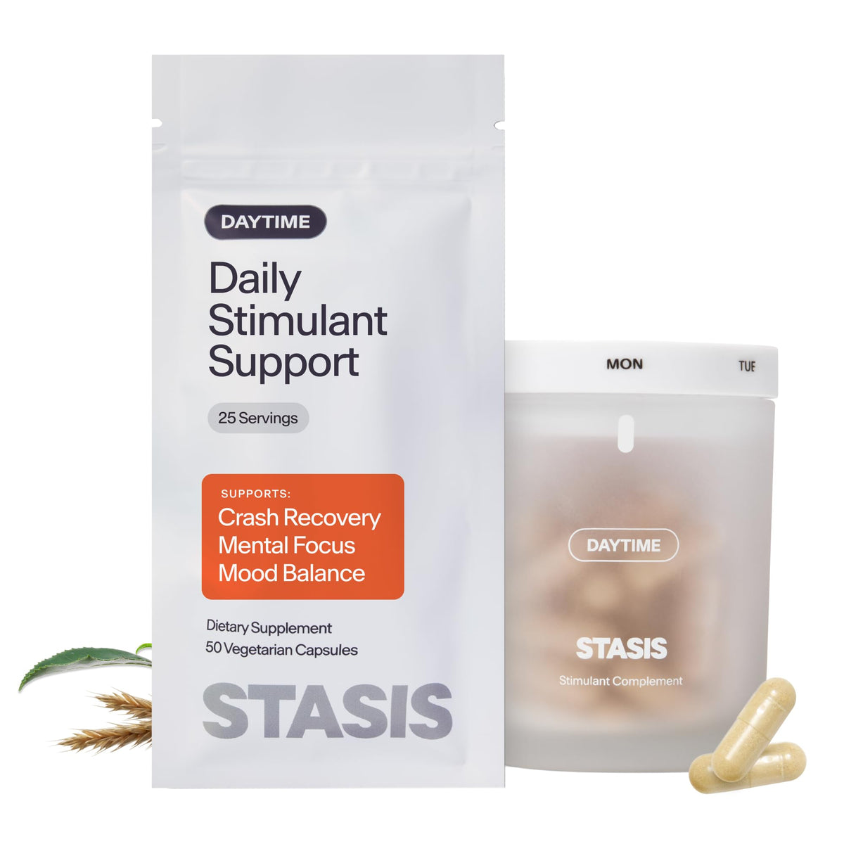 STASIS Complément Alimentaire Stimulant de Jour 25 Capsules vue avant