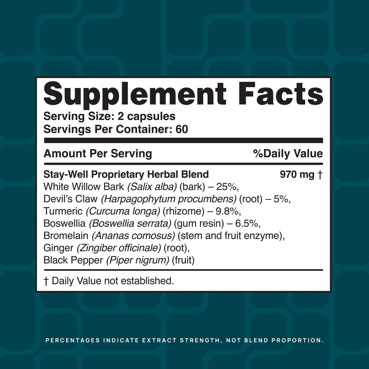 Stay-Well Naturals complément alimentaire 120 capsules ouvertes