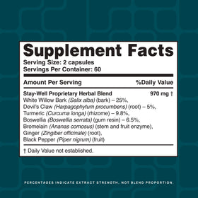 Stay-Well Naturals complément alimentaire 120 capsules ouvertes