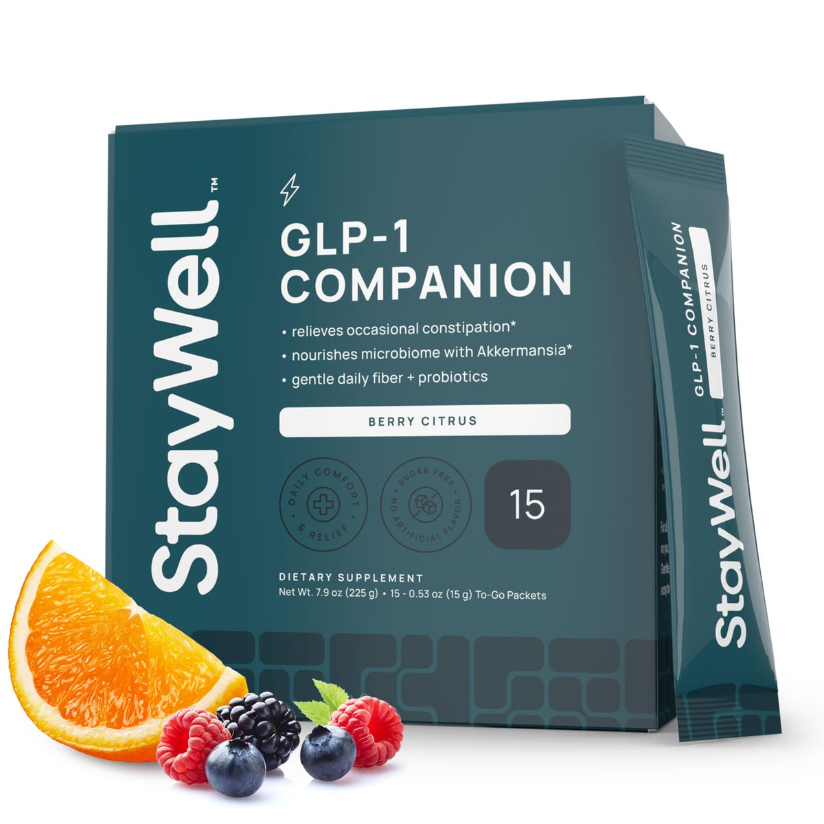 Stay-Well Naturals GLP-1 Support Companion 15 Stick Packs - vue de face