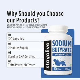 STAYALIVE Butyrate de Sodium 1200mg informations nutritionnelles