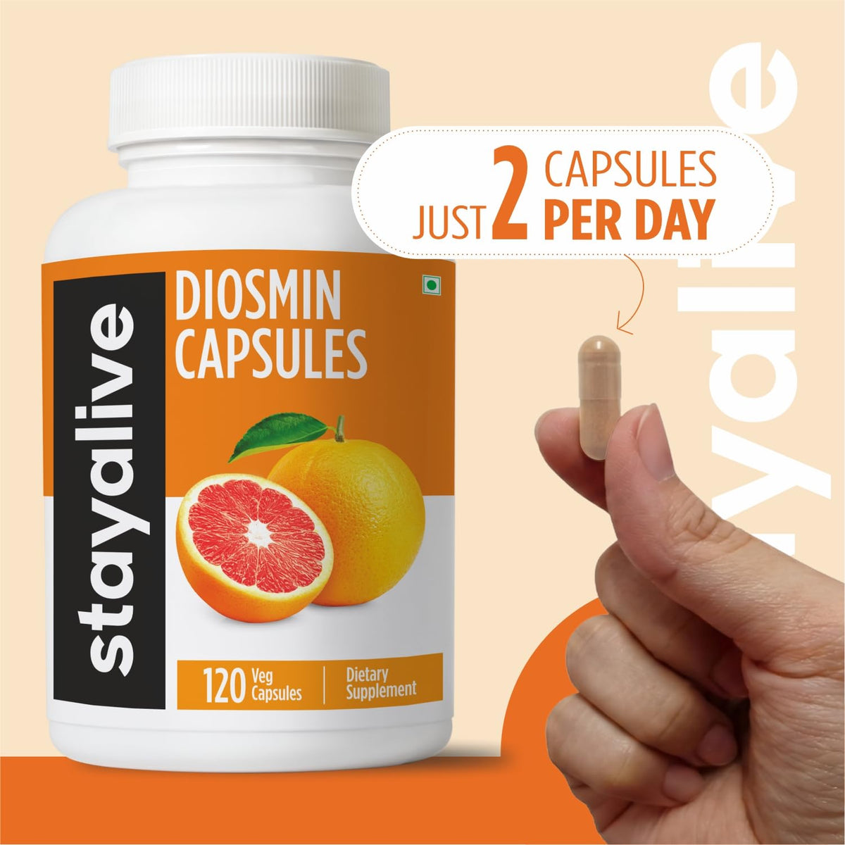 STAYALIVE Diosmine 1000mg Capsules et informations nutritionnelles